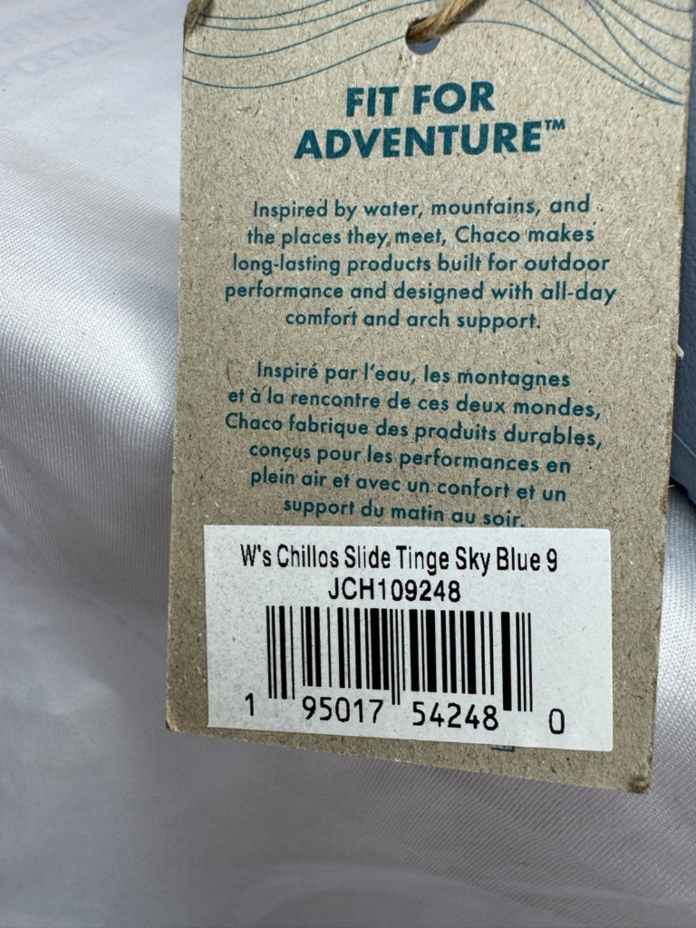 Chaco Women's Light Blue Slide Sandals with Patterned Straps - Picture 2 of 3